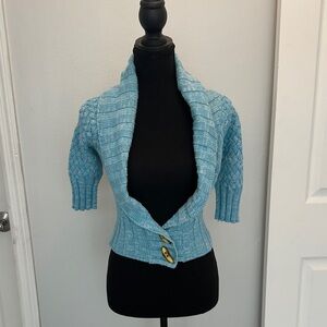 Bebe Light Blue Knit Shrug